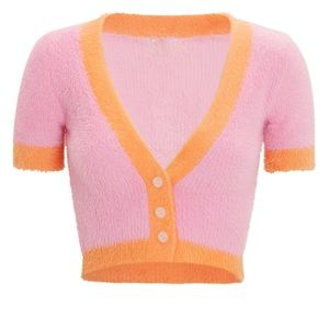 Fuzzy cropped cardigan